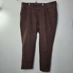 Ruby Red.  Brown Straight Leg Pants